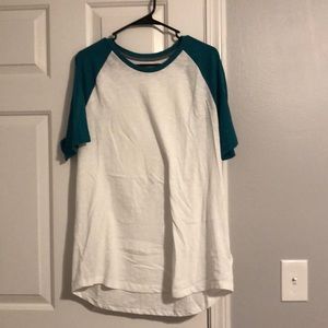 Men’s white/teal t-shirt. Never worn. Size XL